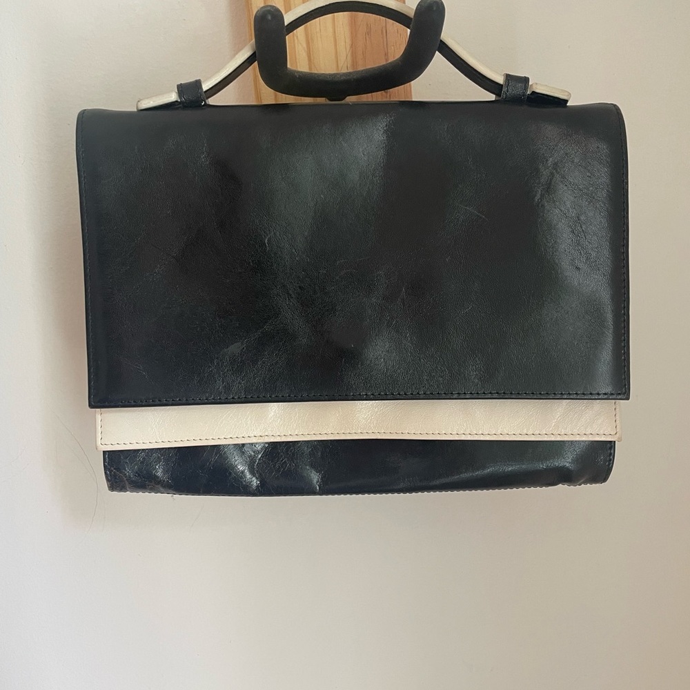 Black & Red Hobo Leather Clutch